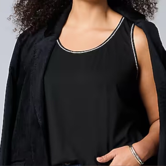 J. JILL BLACK SLEEVELESS BEADED TRIM TANK TOP WOMENS SMALL - Picture 3 of 12